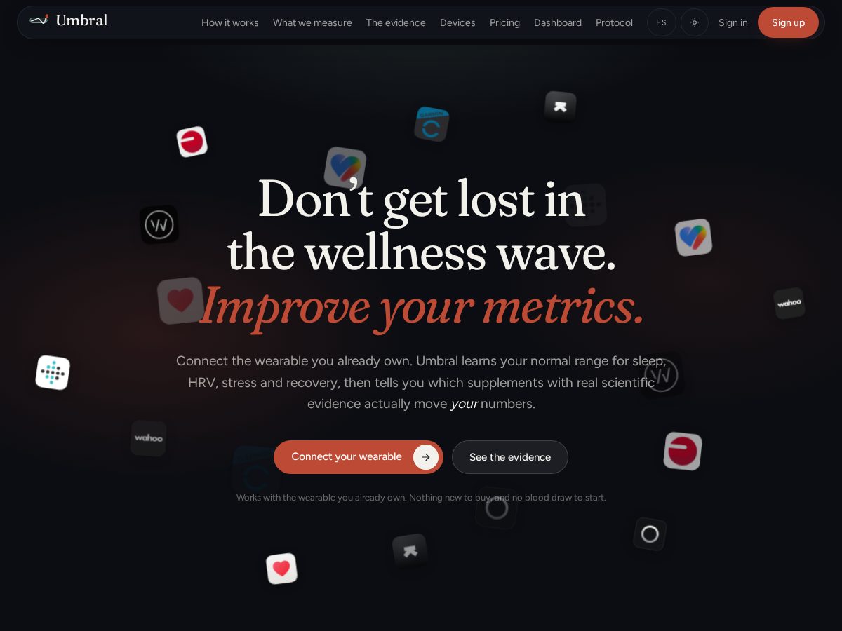 Landing-page snapshot of umbral.health