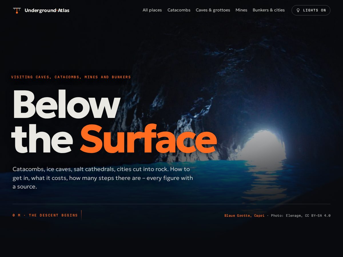 Landing-page snapshot of underground-atlas.com