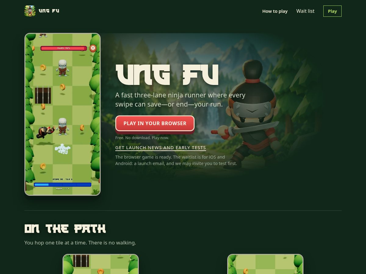 Landing-page snapshot of ungfu.app