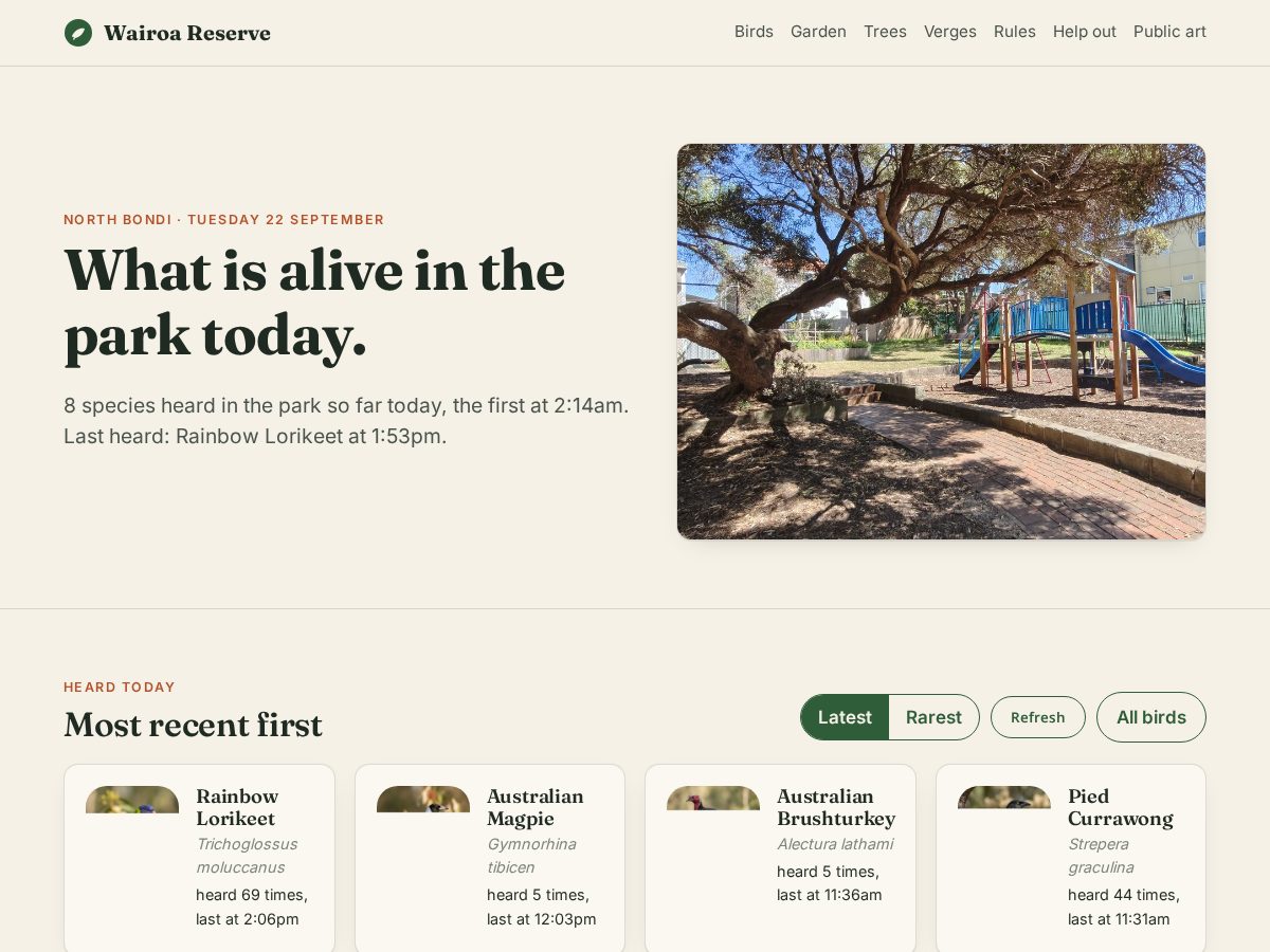 Landing-page snapshot of wairoareserve.com