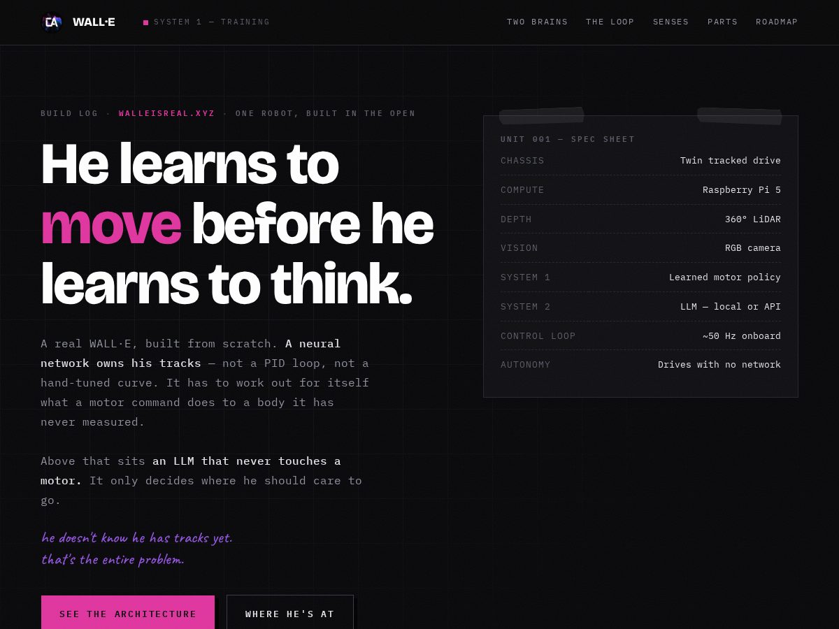 Landing-page snapshot of walleisreal.xyz
