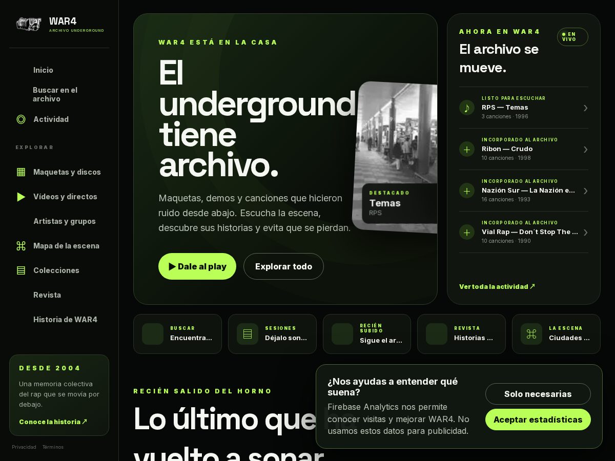 Landing-page snapshot of war4.hiphop
