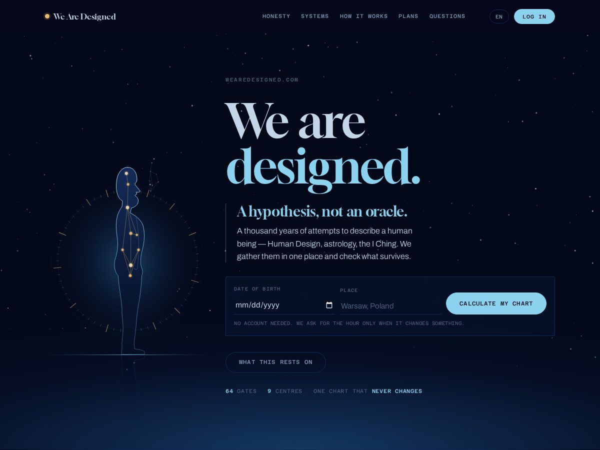 Landing-page snapshot of wearedesigned.com