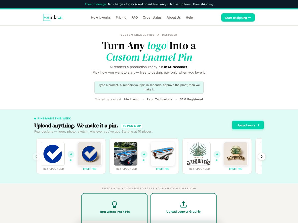 Landing-page snapshot of wemkr.com