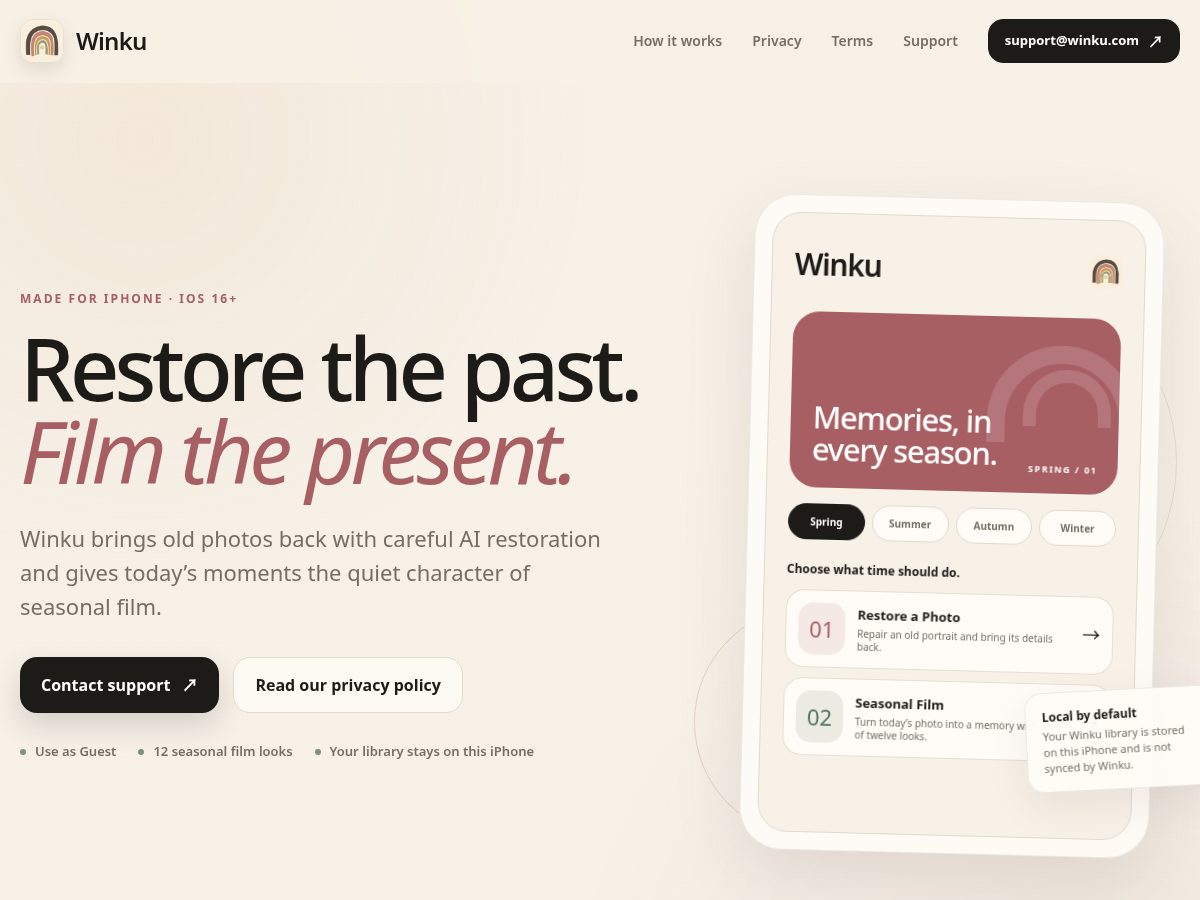 Landing-page snapshot of winku.fun