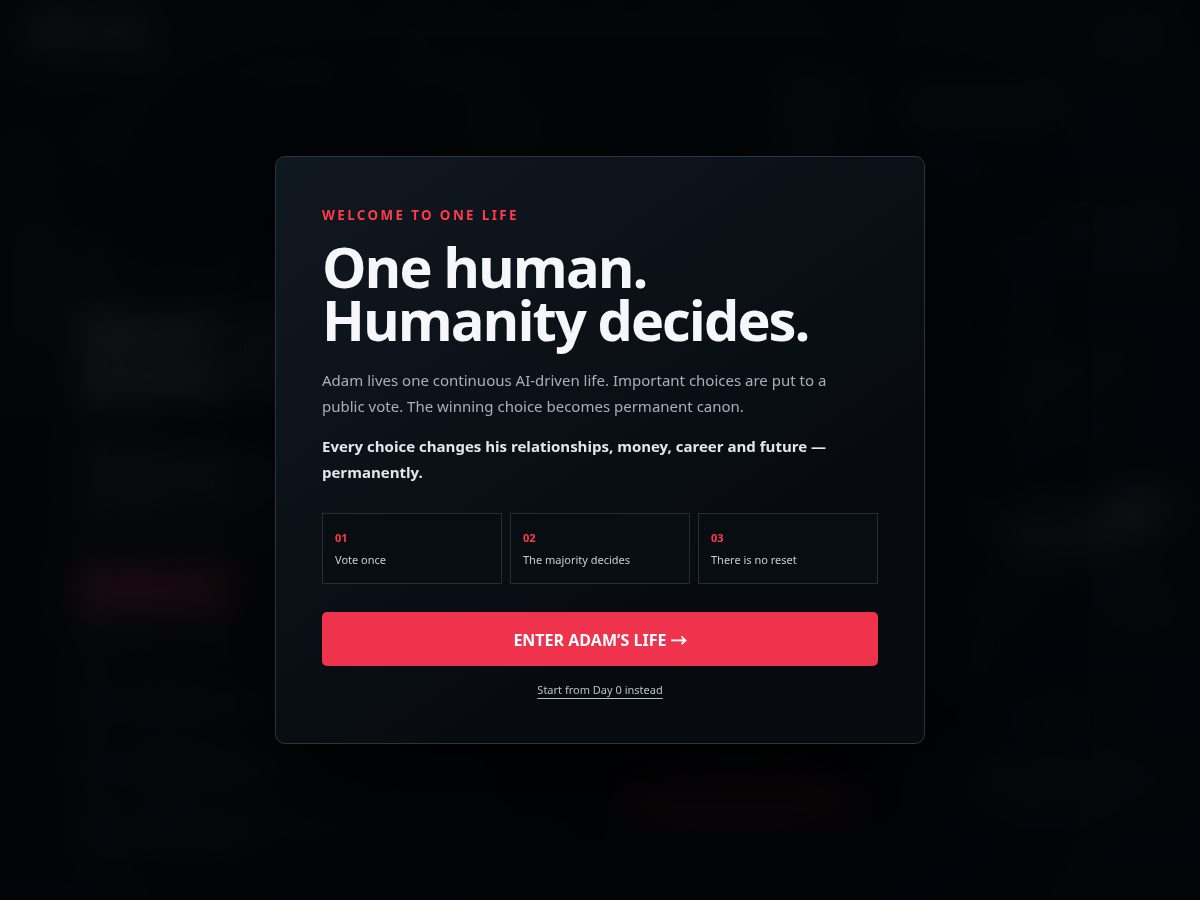 Landing-page snapshot of 1life.world
