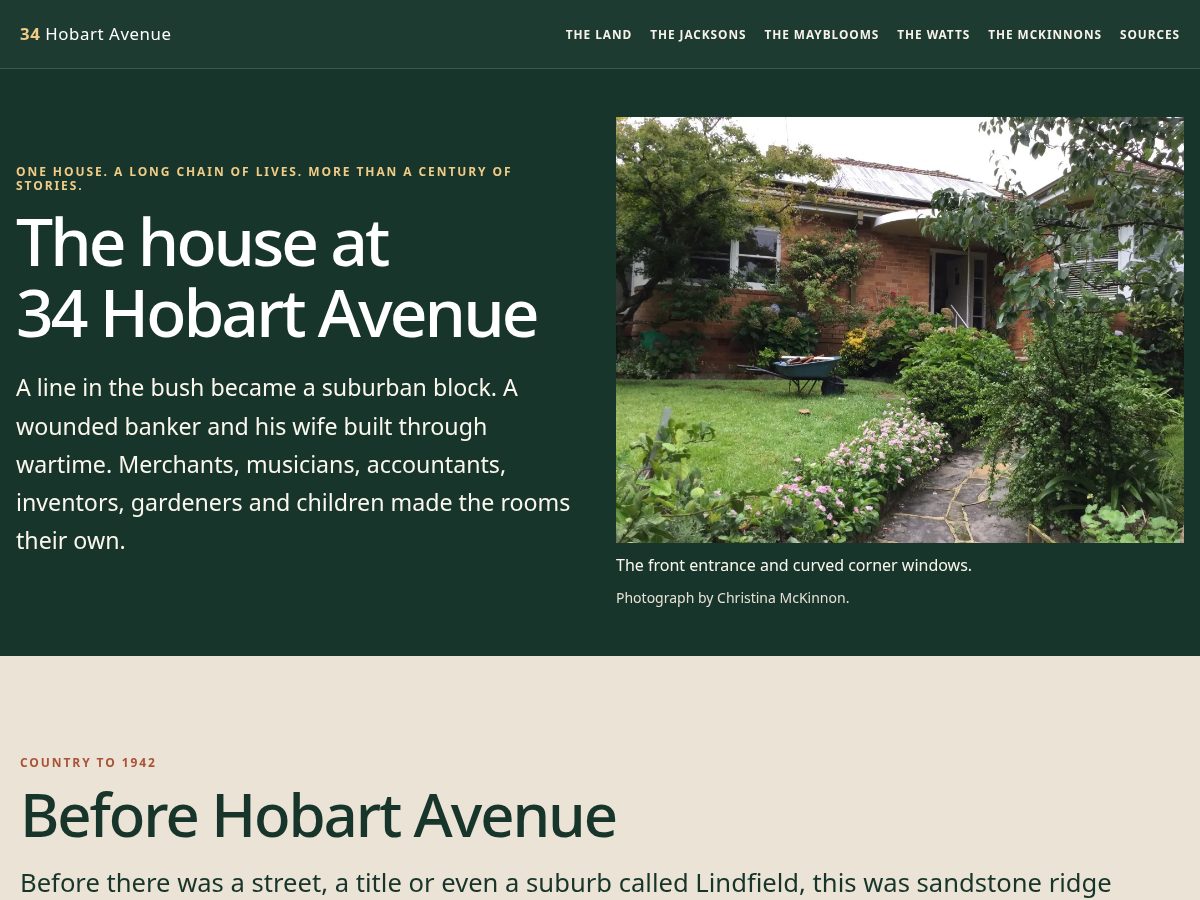 Landing-page snapshot of 34hobart.com