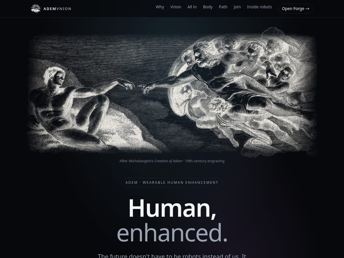 Landing-page snapshot of ademvnion.com