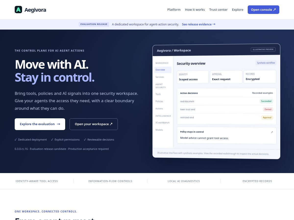 Landing-page snapshot of aegivora.com