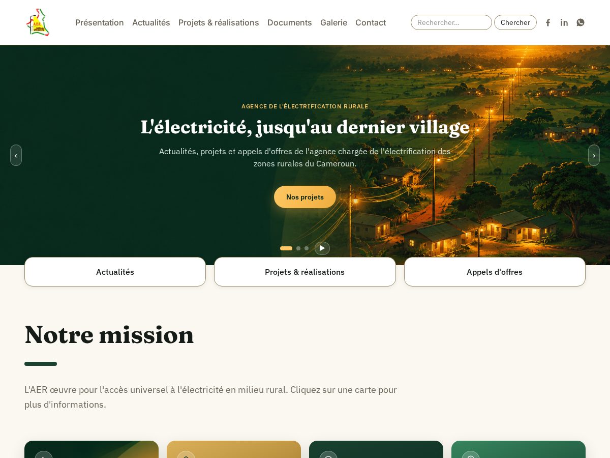 Landing-page snapshot of aer-cm.com