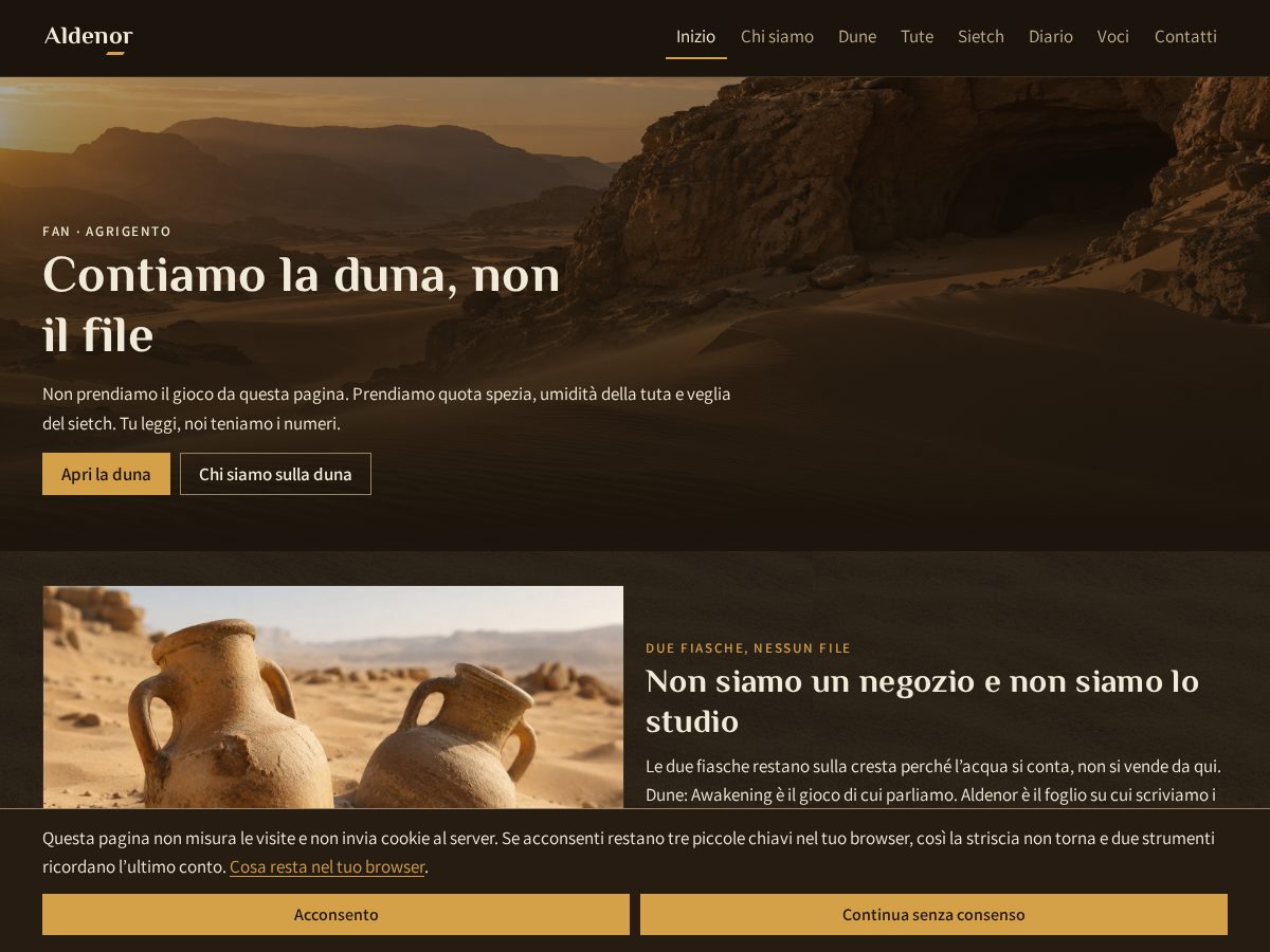 Landing-page snapshot of aldenor.org