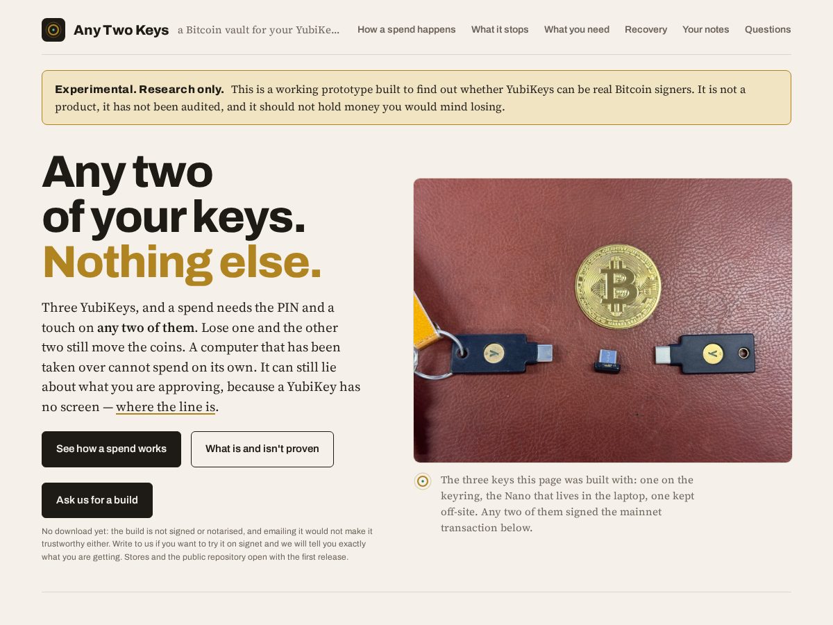 Landing-page snapshot of any2keys.com