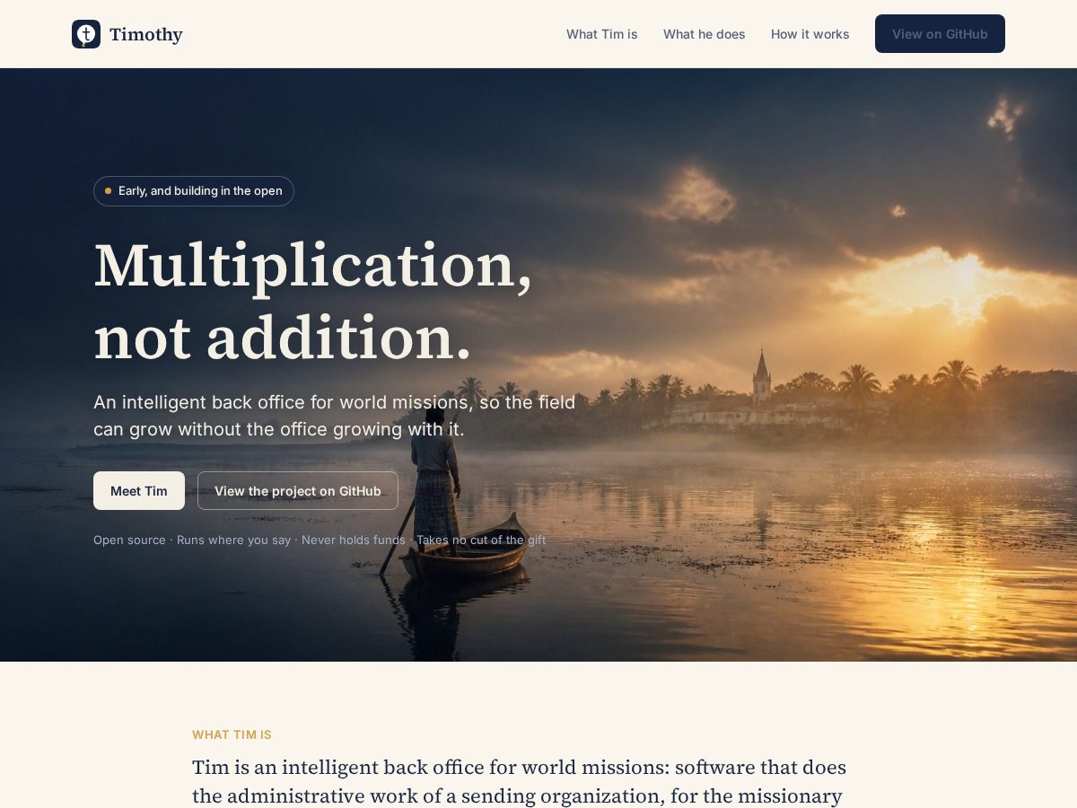 Landing-page snapshot of asktimothy.org