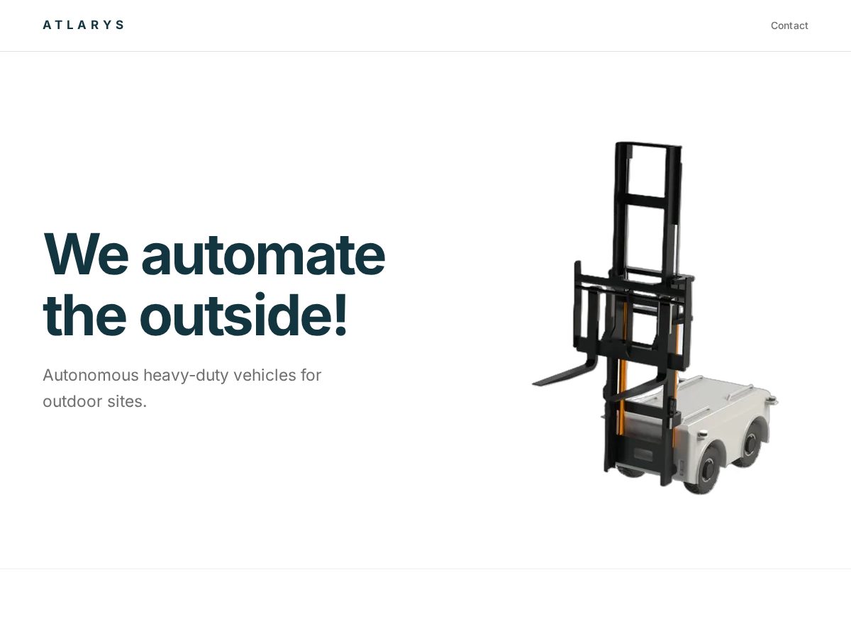 Landing-page snapshot of atlarys-robotics.com