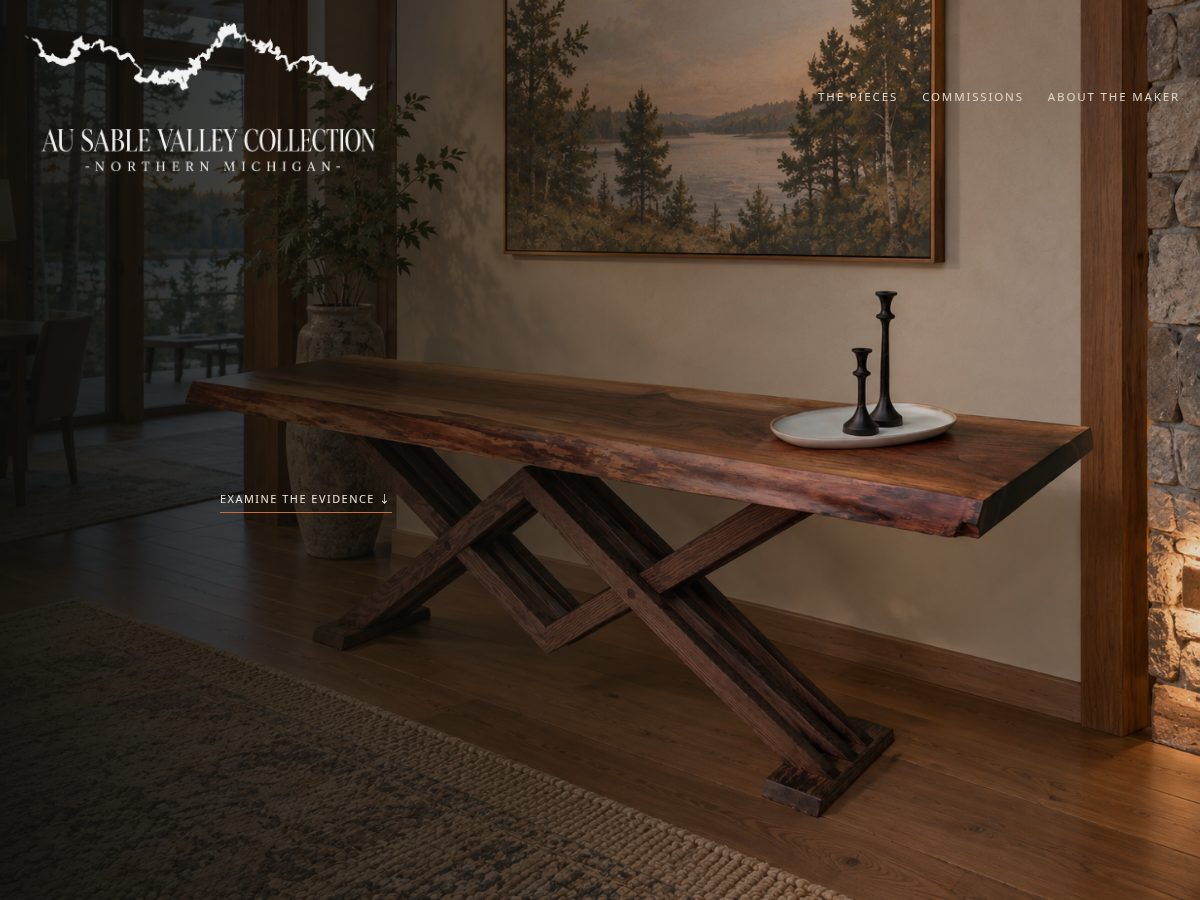 Landing-page snapshot of ausablevalleycollection.com
