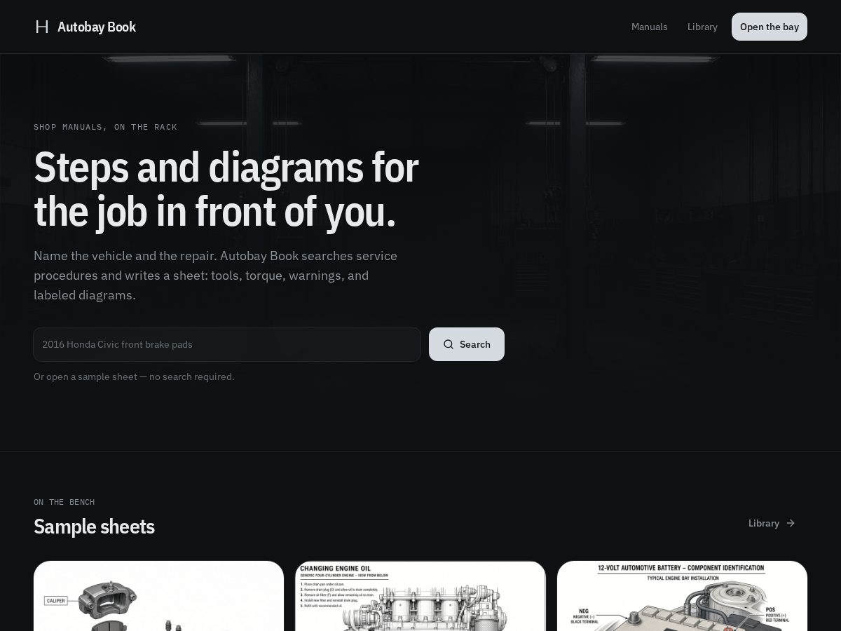 Landing-page snapshot of autobaybook.com