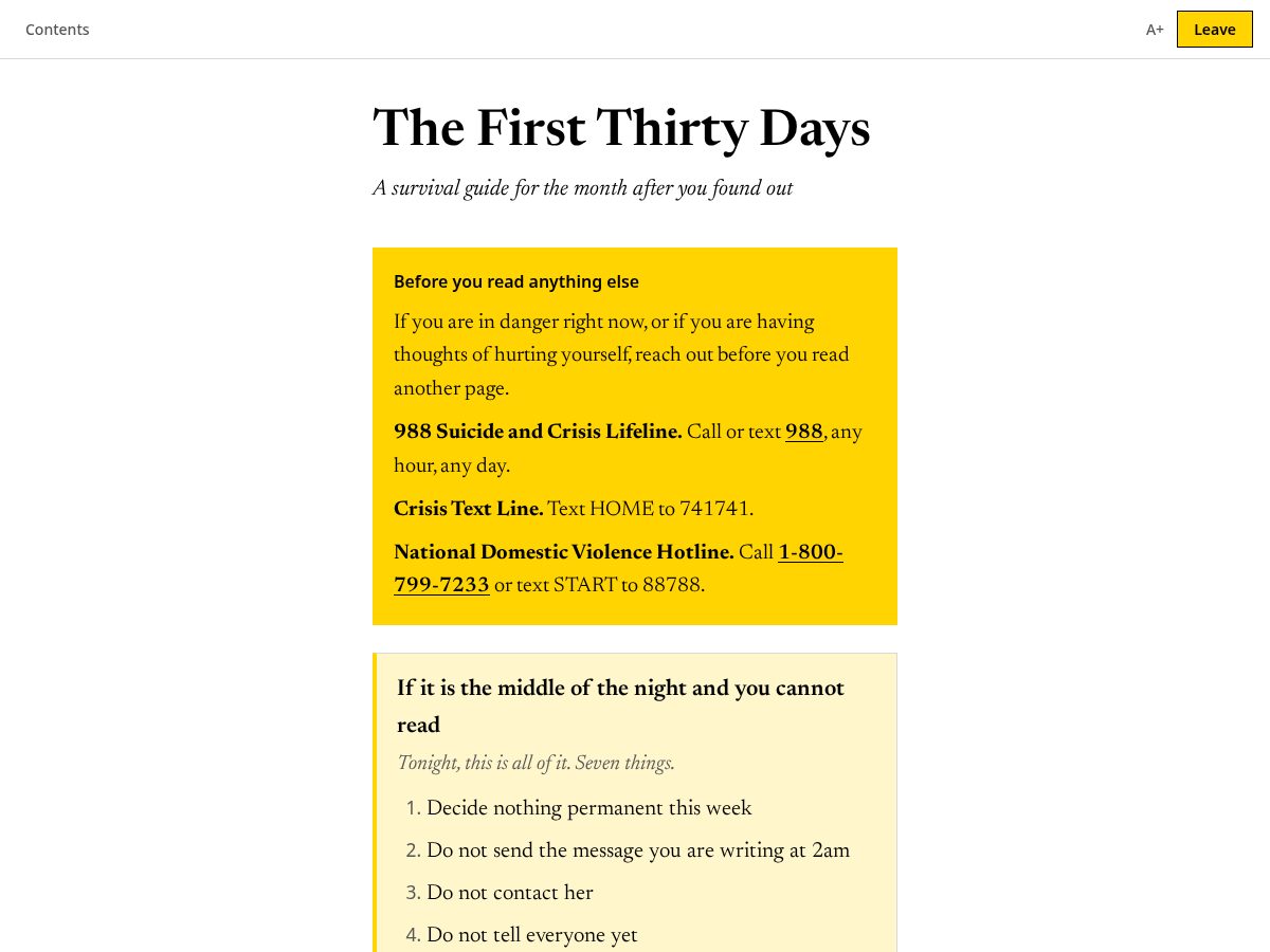 Landing-page snapshot of betrayal.support