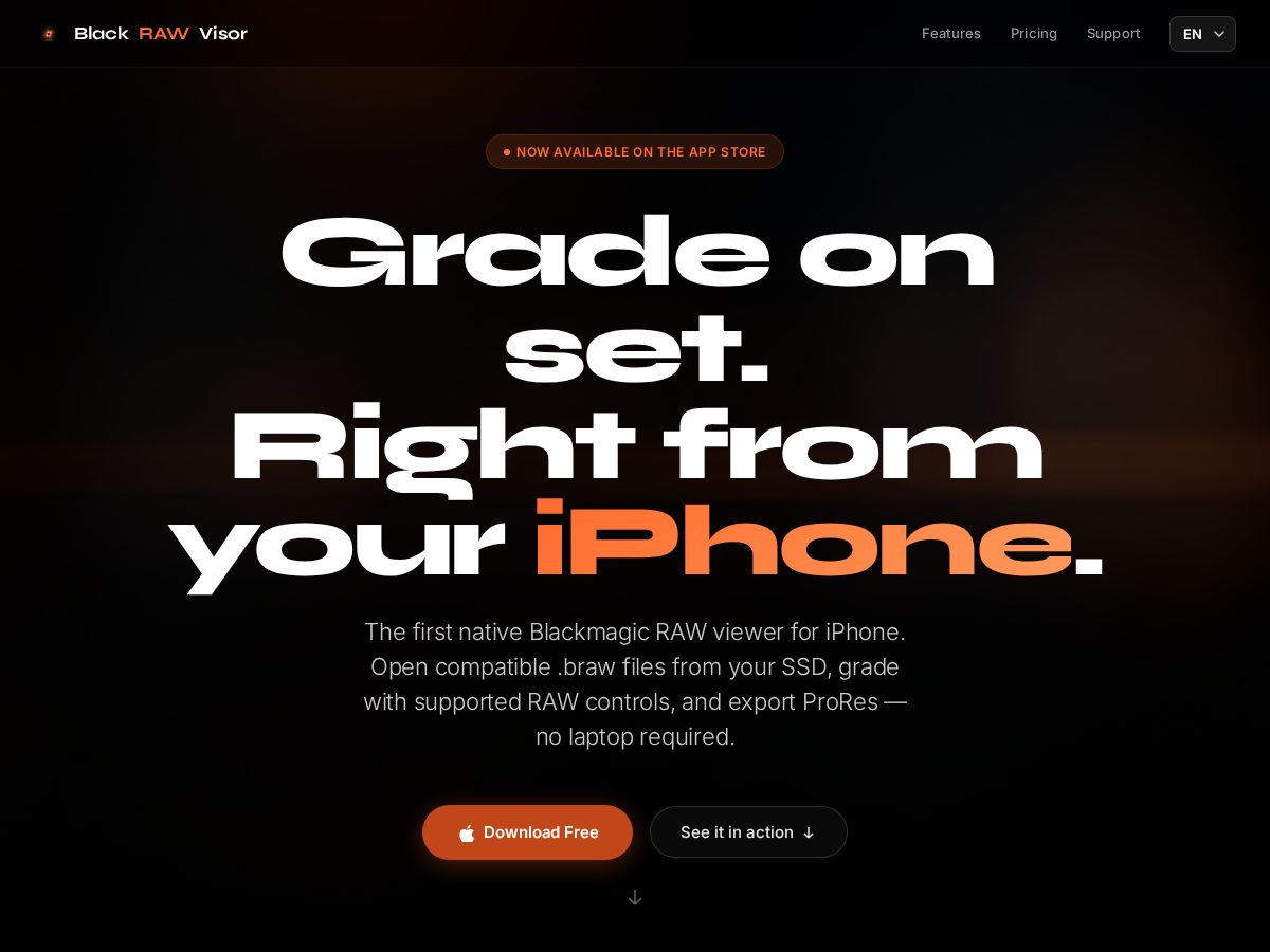 Landing-page snapshot of blackraw.app