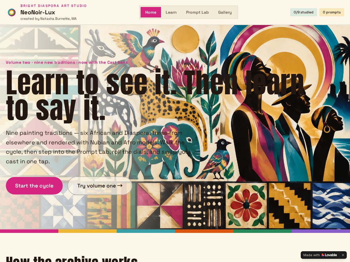 Landing-page snapshot of brightdiasporastudio.com