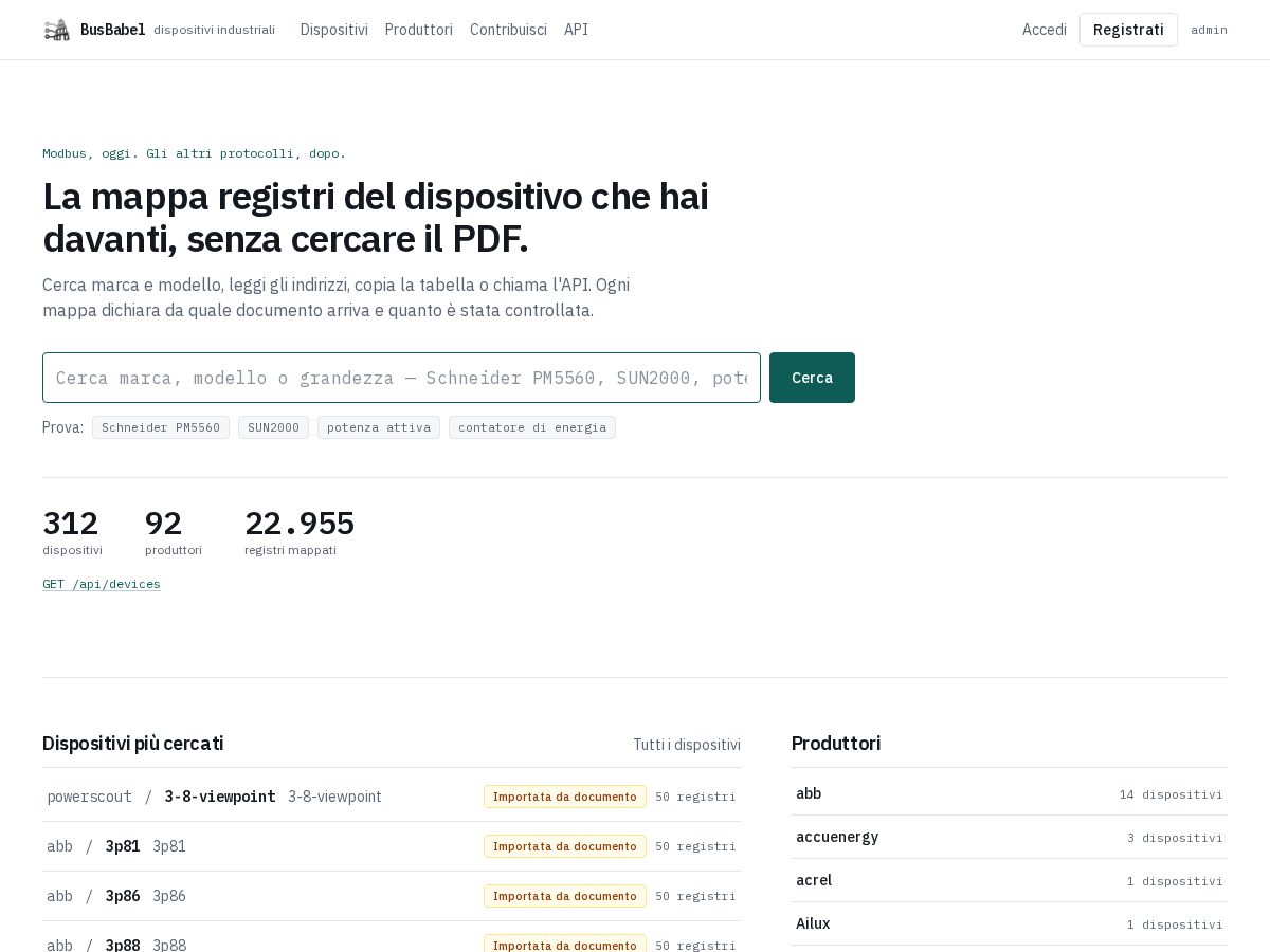 Landing-page snapshot of busbabel.com