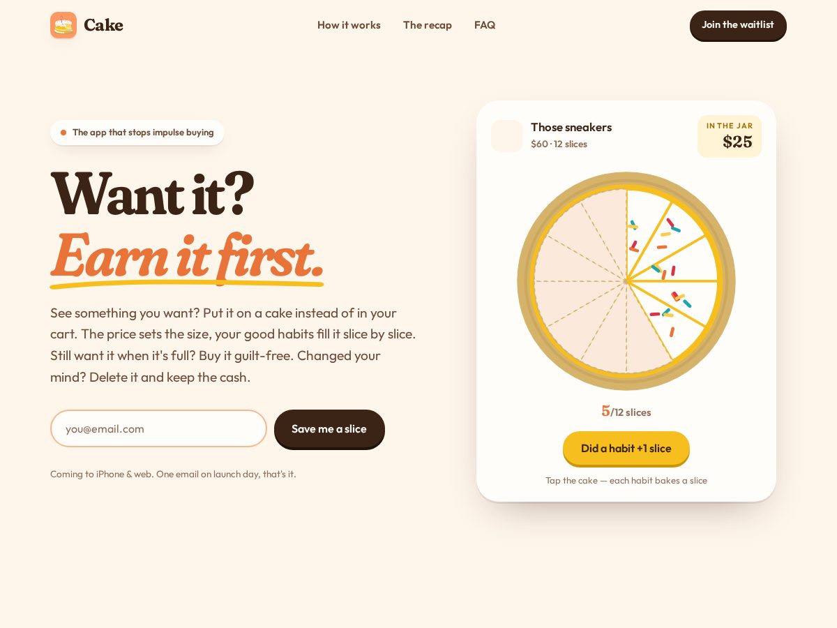 Landing-page snapshot of cake.dance