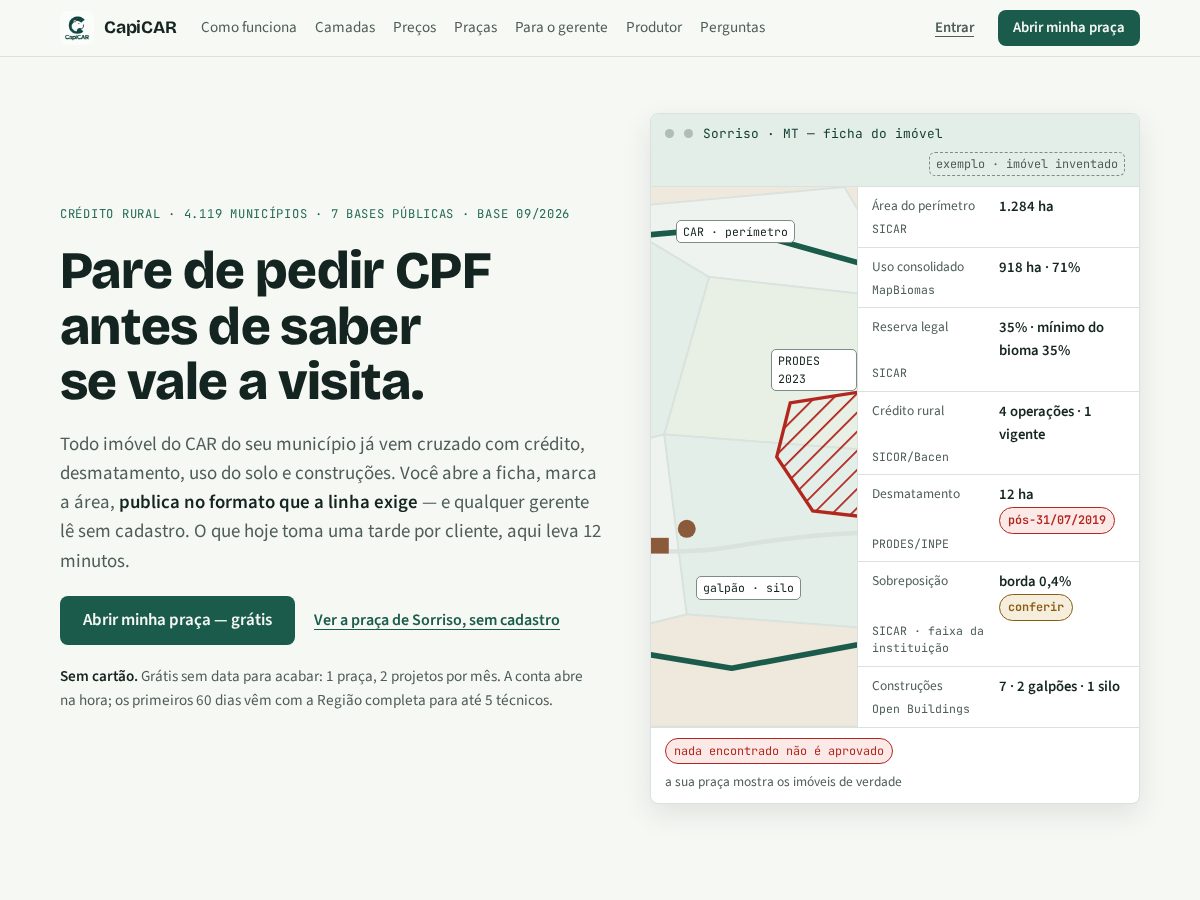 Landing-page snapshot of capicar.farm