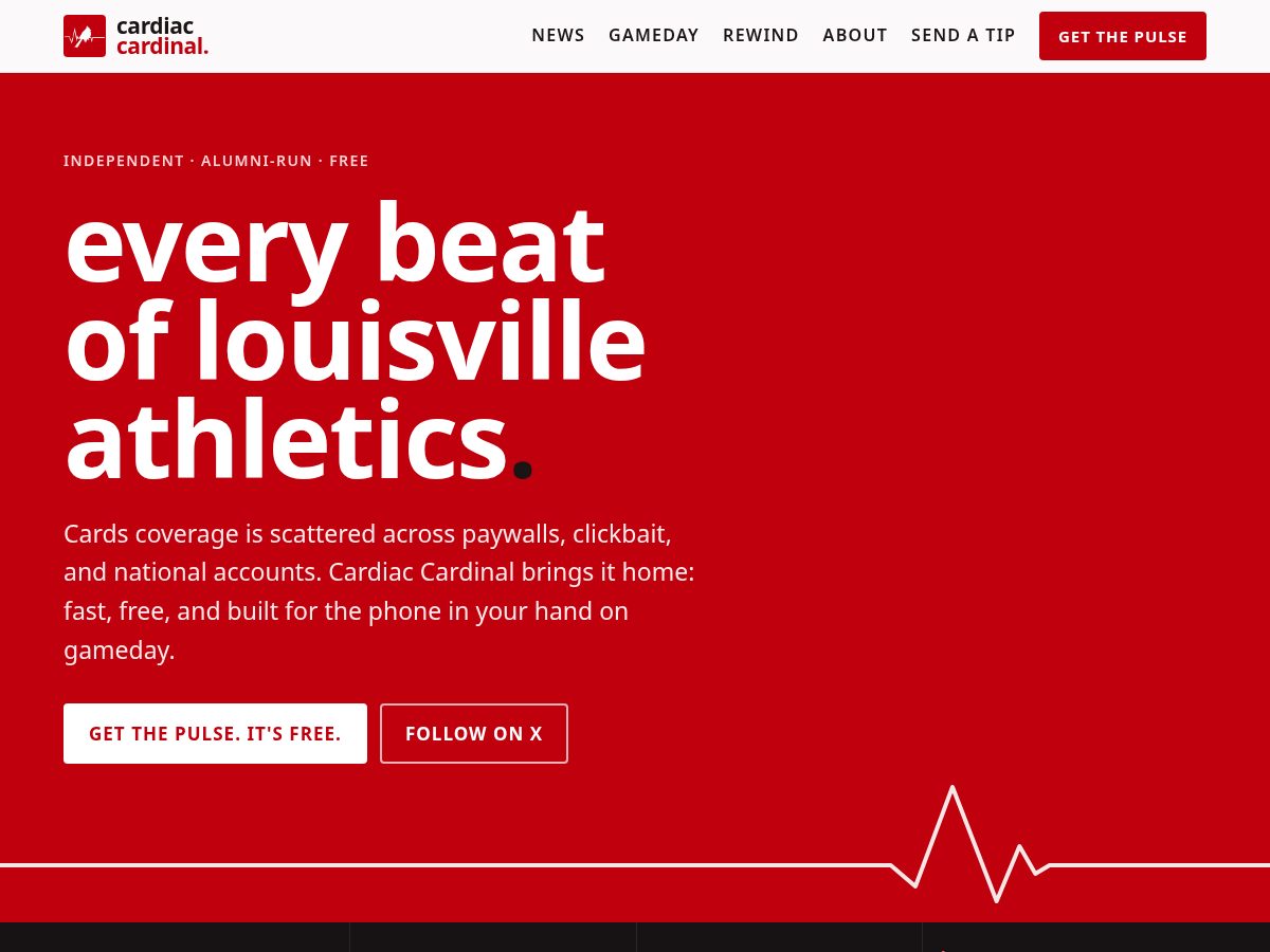 Landing-page snapshot of cardiaccardinal.com