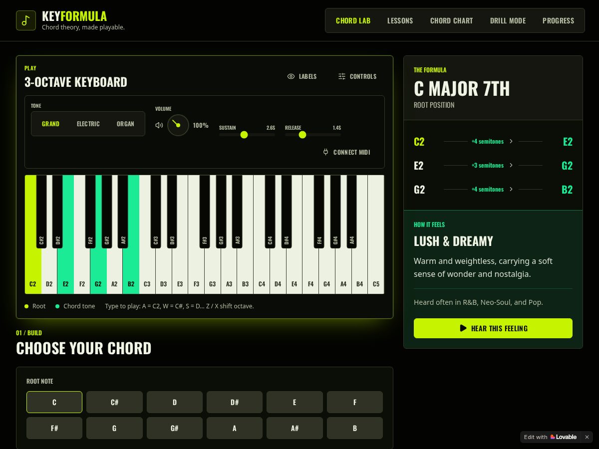 Landing-page snapshot of chordlab.tech