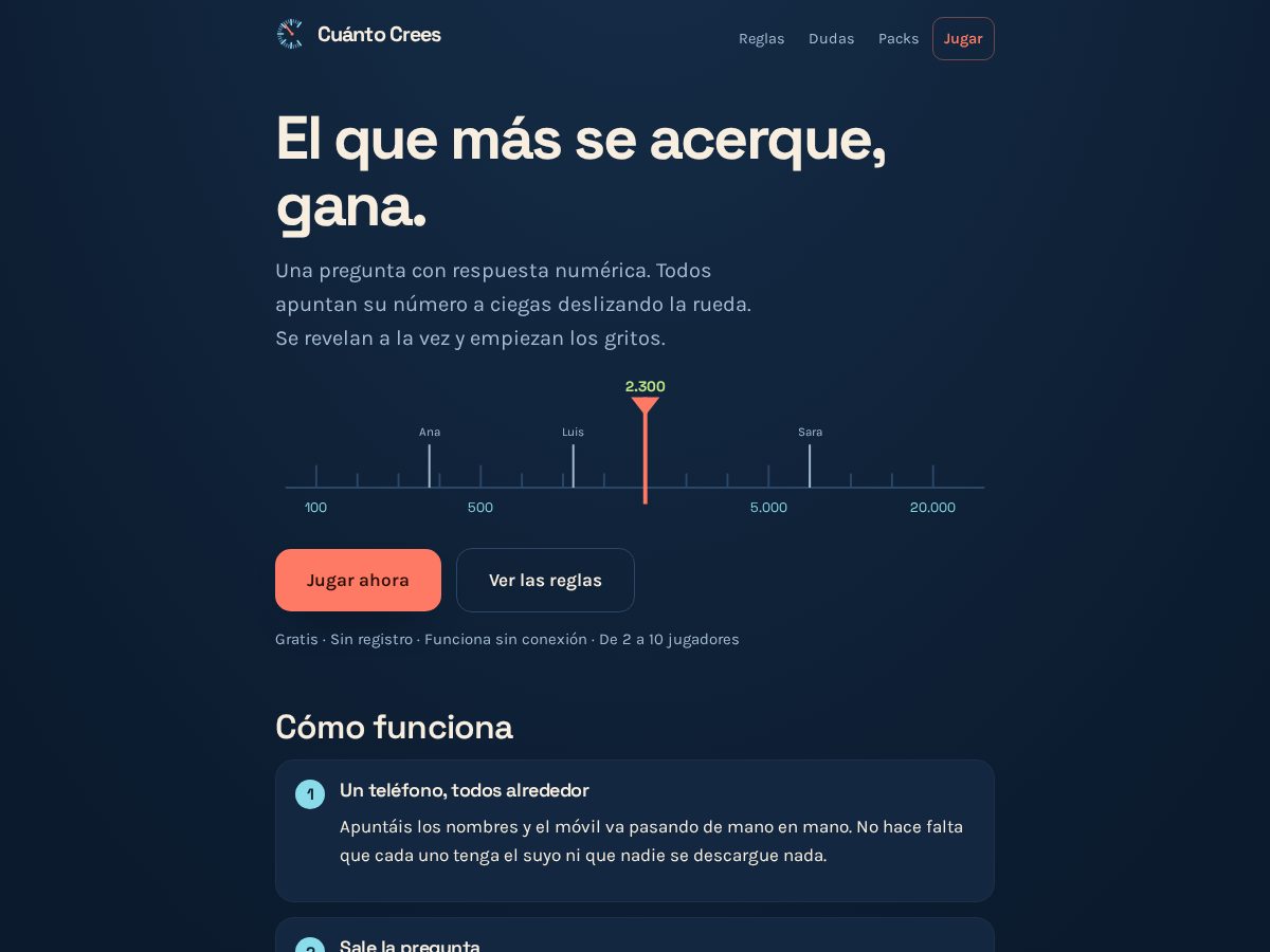 Landing-page snapshot of cuantocrees.com