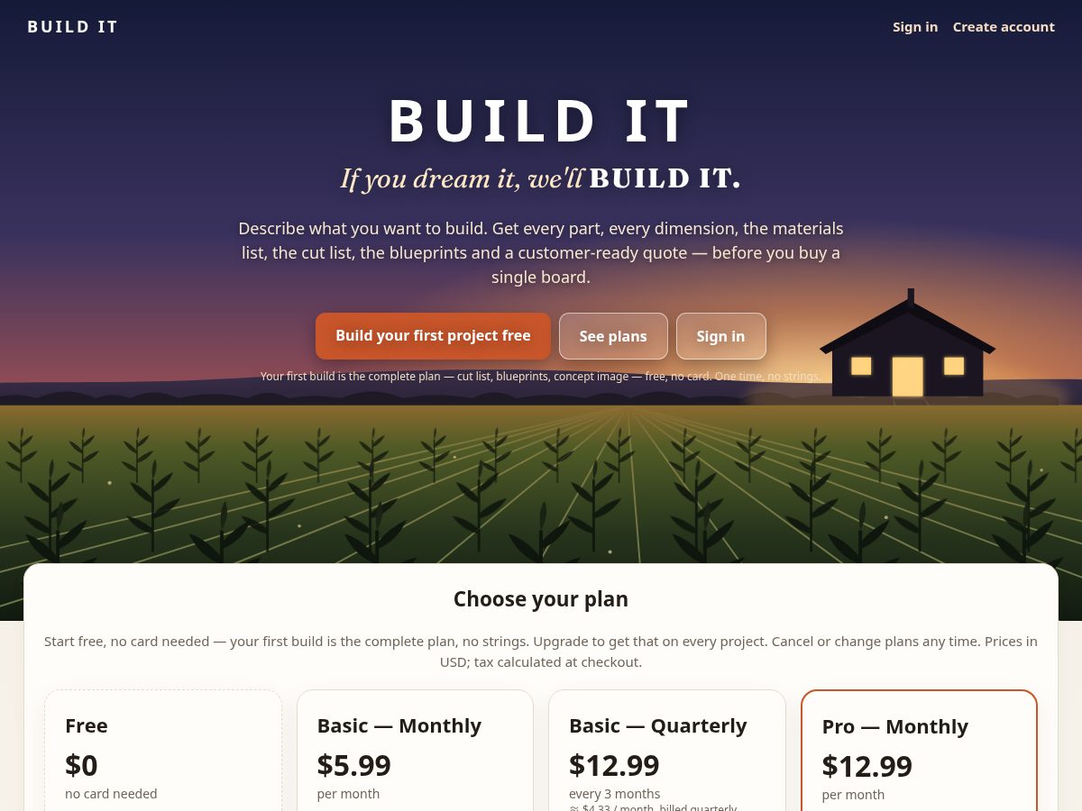 Landing-page snapshot of custombuildit.com