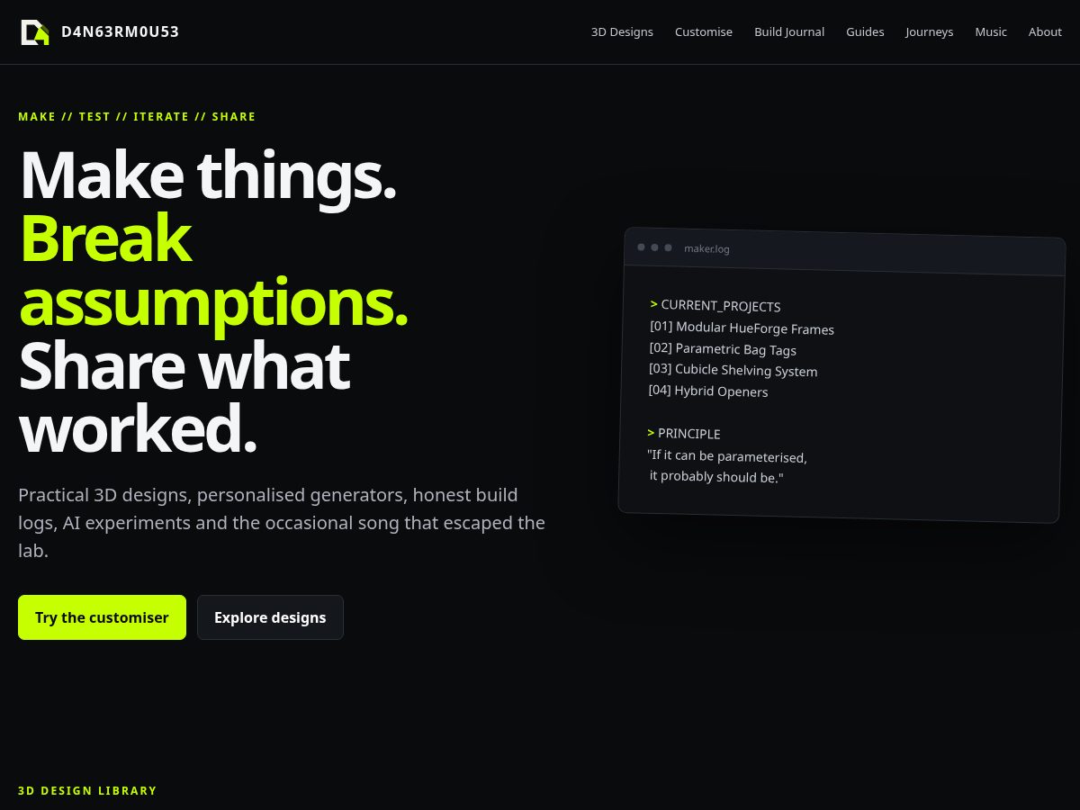 Landing-page snapshot of d4maker.com