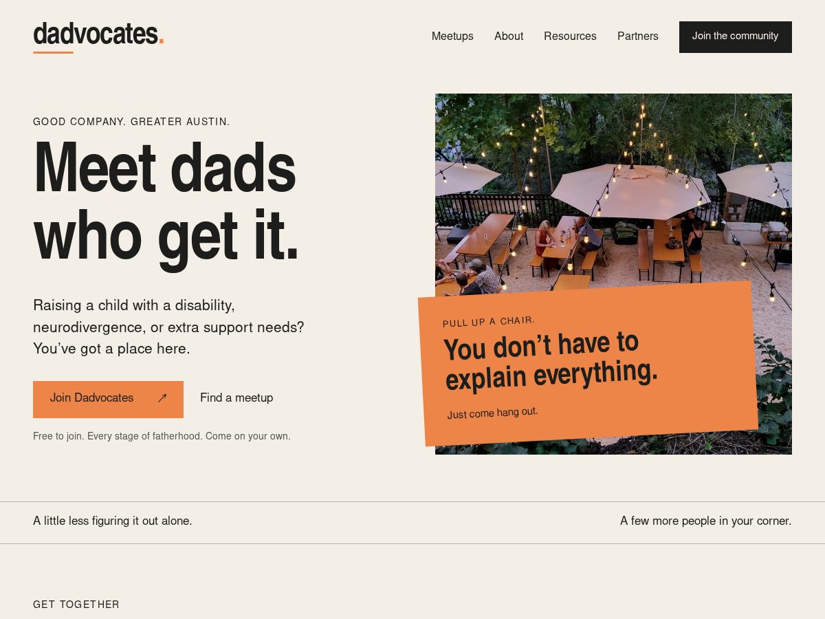 Landing-page snapshot of dadvocatesatx.com
