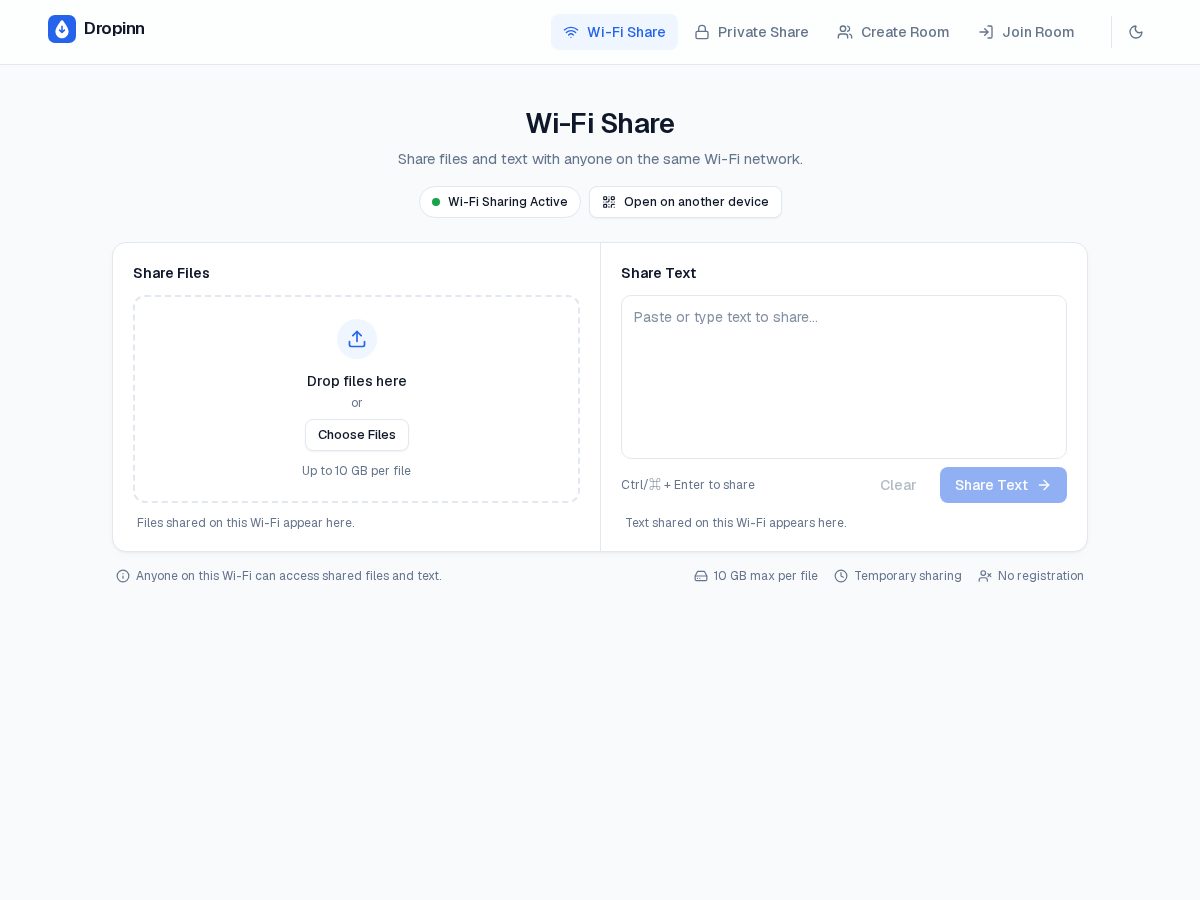 Landing-page snapshot of dropinn.tech