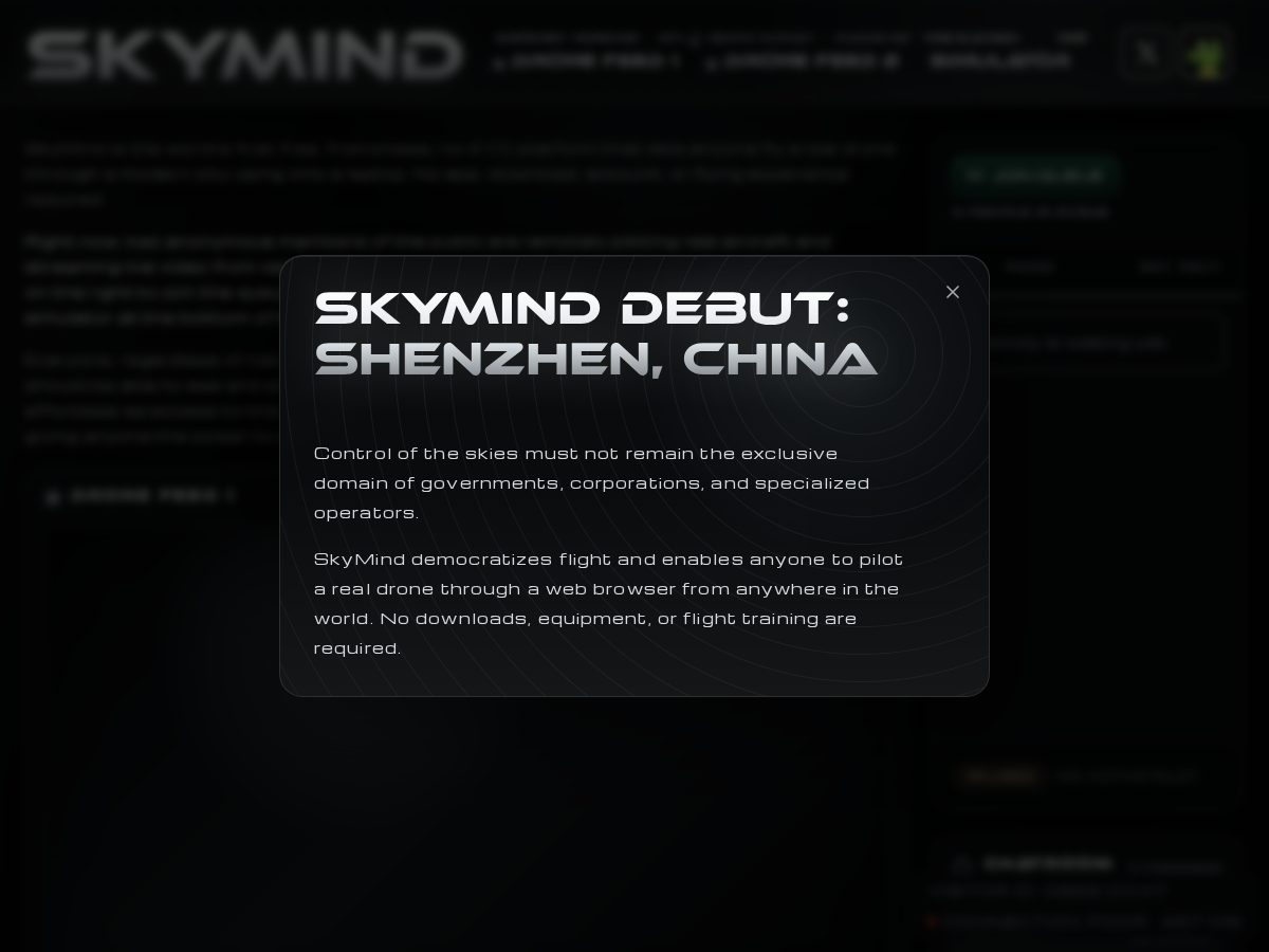 Landing-page snapshot of flyskymind.com