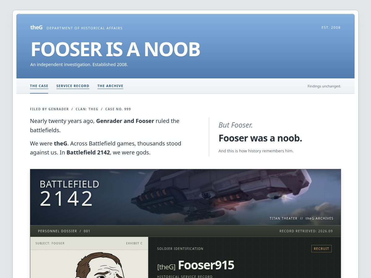 Landing-page snapshot of fooser.gay
