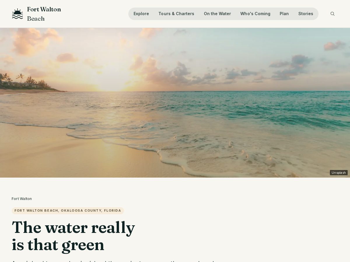 Landing-page snapshot of fortwaltonbeachattractions.com
