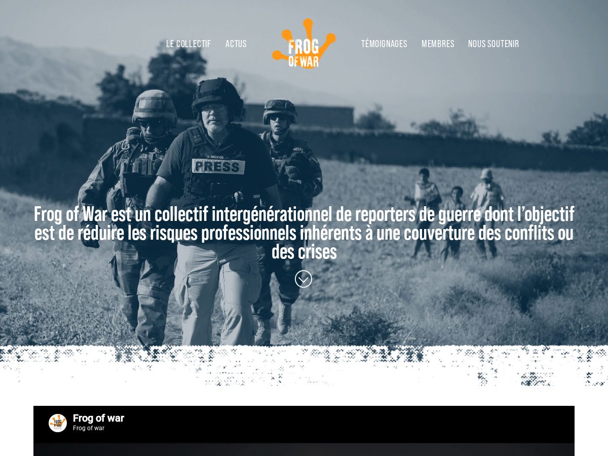 Landing-page snapshot of frogofwar.info