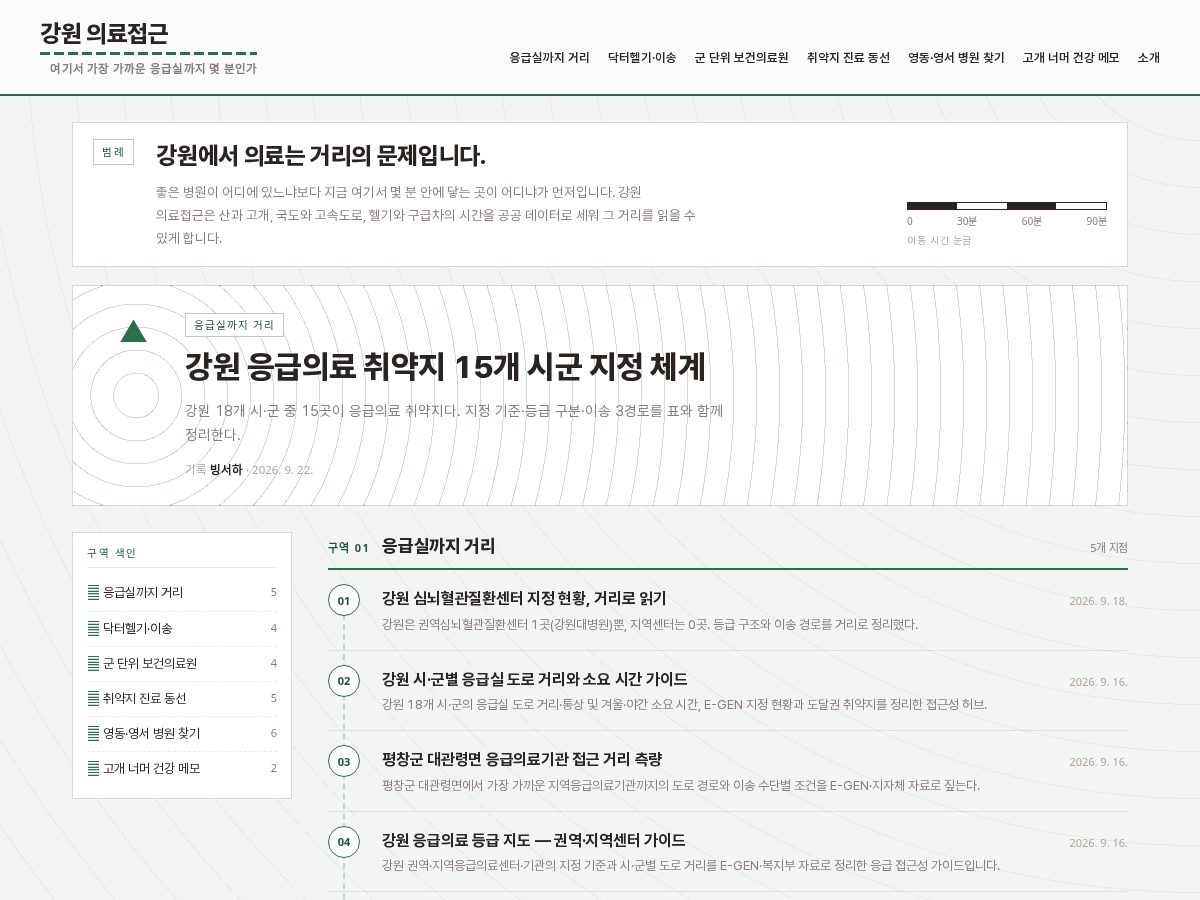 Landing-page snapshot of gangwoncare.com