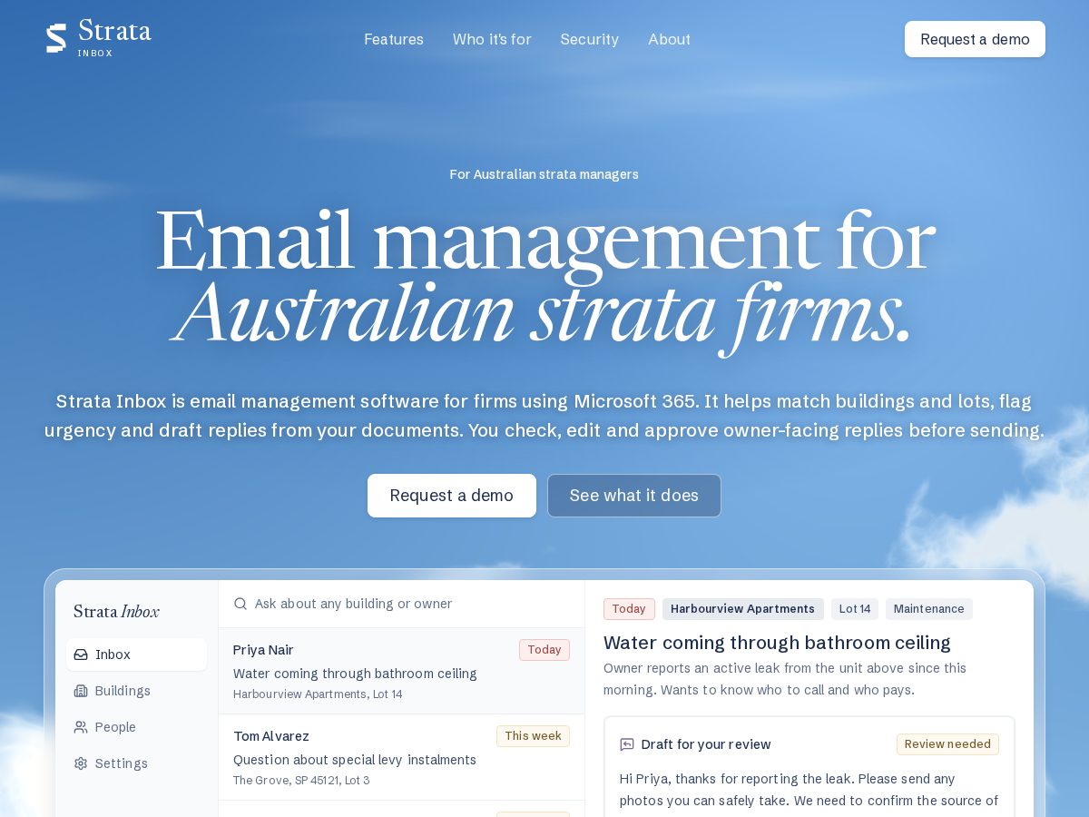 Landing-page snapshot of getstratainbox.com