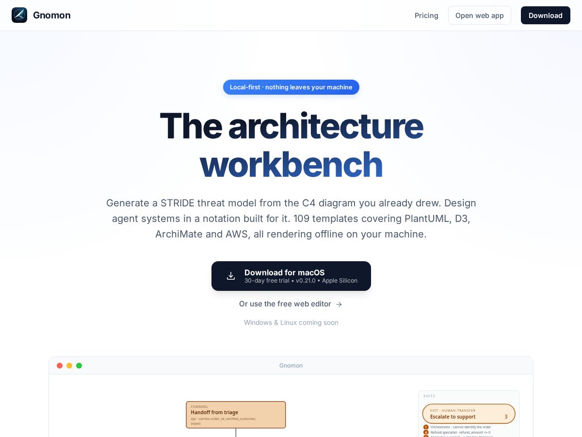 Landing-page snapshot of gnomonapp.com