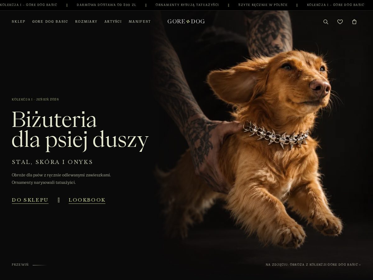 Landing-page snapshot of gore.dog