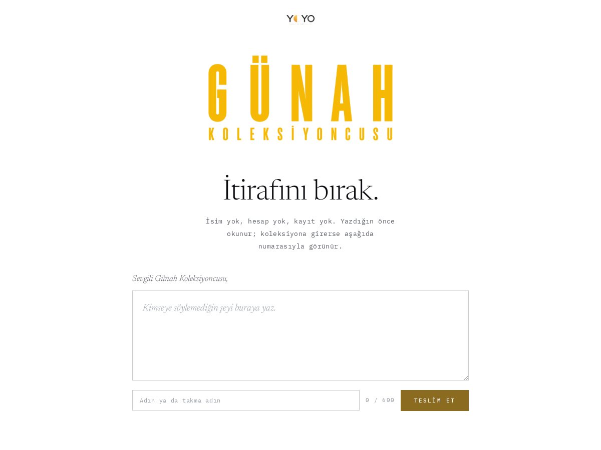 Landing-page snapshot of gunahkoleksiyoncusu.com