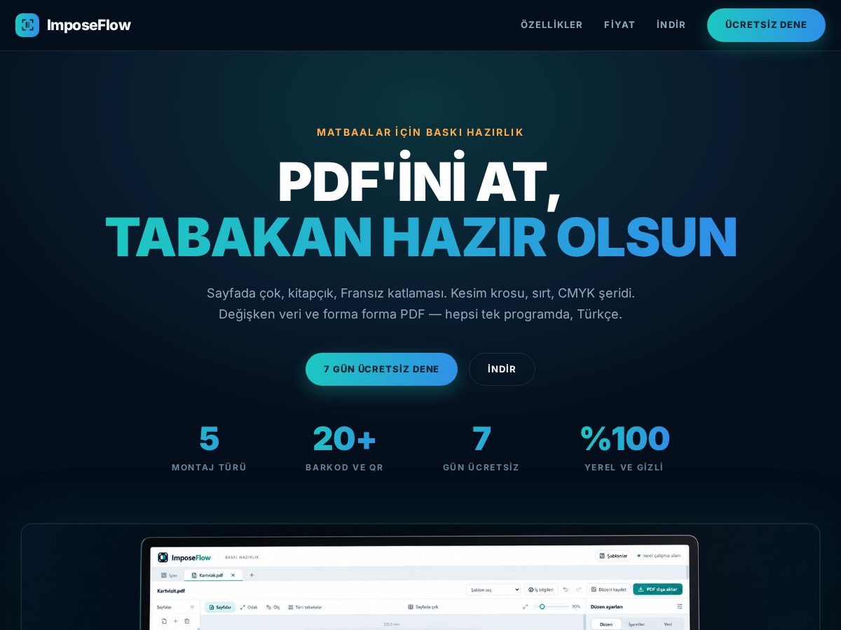 Landing-page snapshot of imposeflow.com