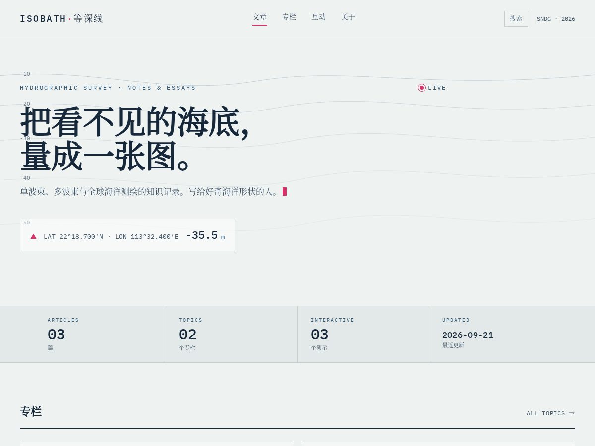 Landing-page snapshot of isobath.xyz