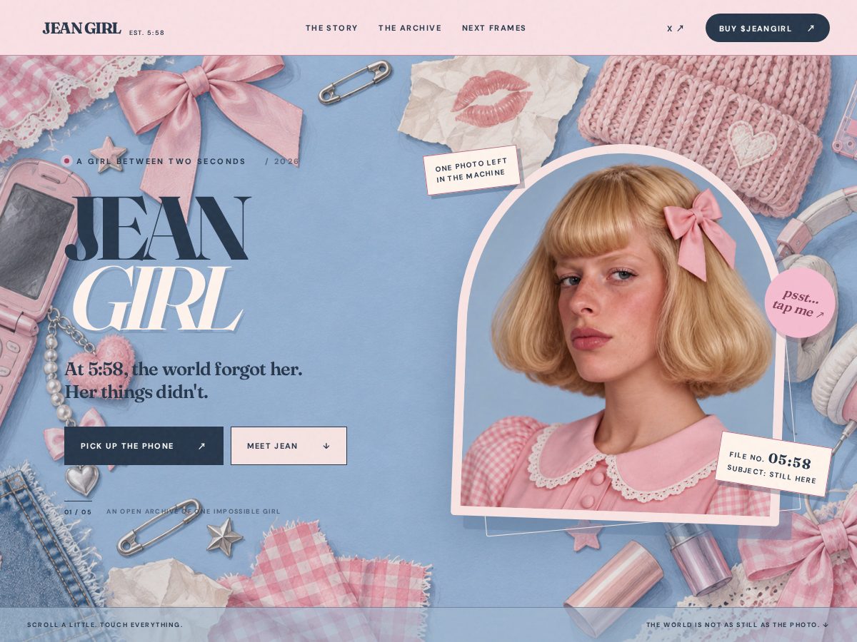 Landing-page snapshot of jeangirlpump.fun