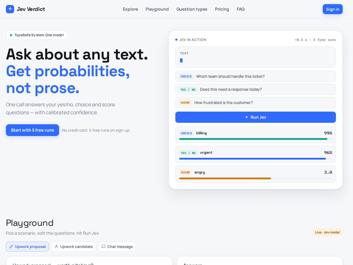 Landing-page snapshot of jev-ai.xyz