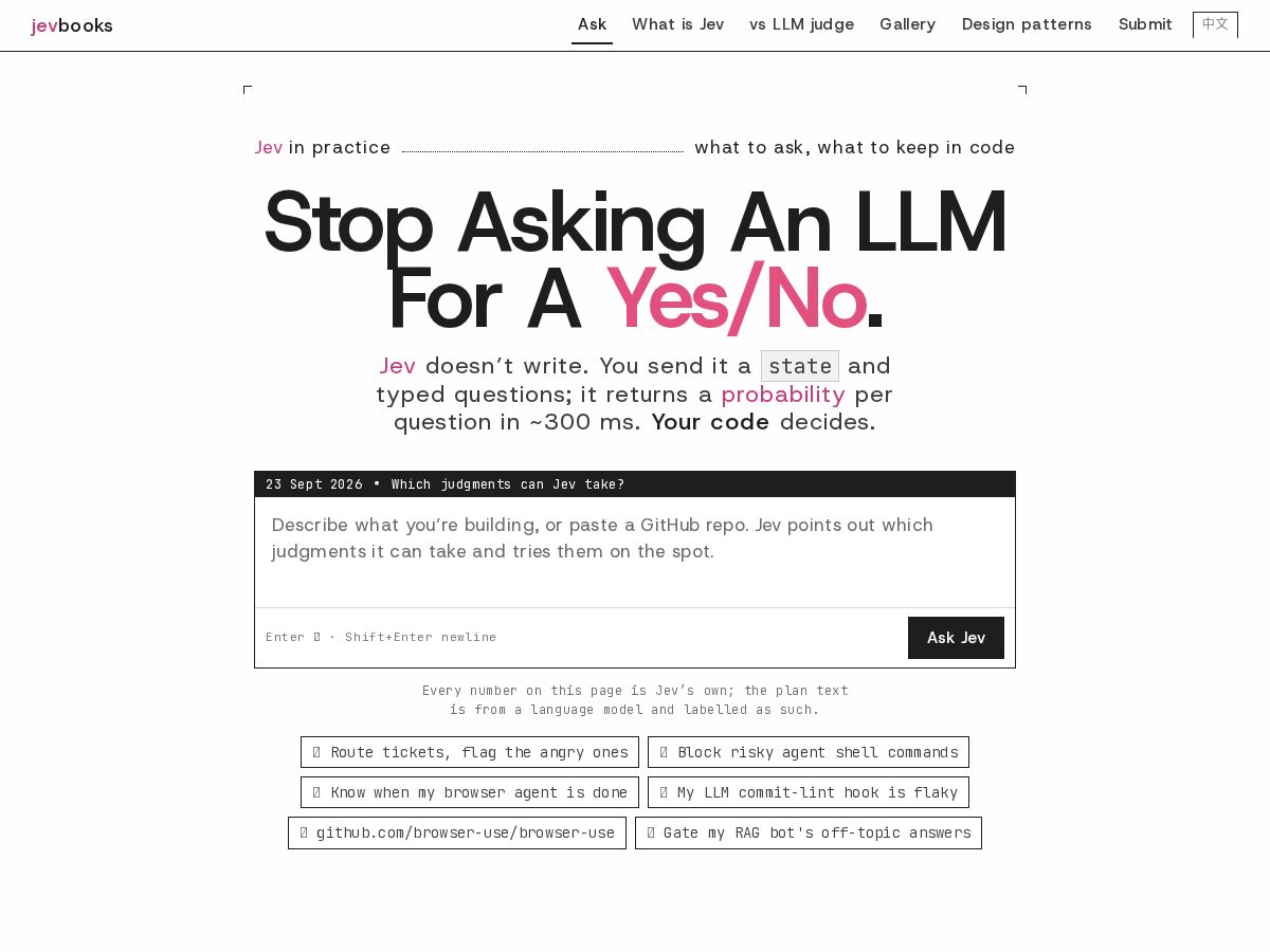 Landing-page snapshot of jevbooks.com