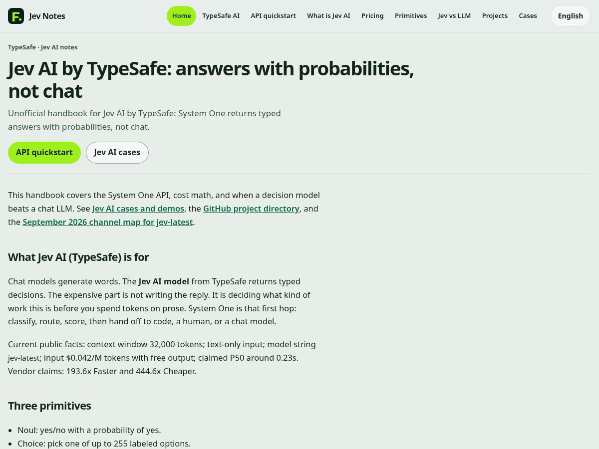 Landing-page snapshot of jevnotes.com