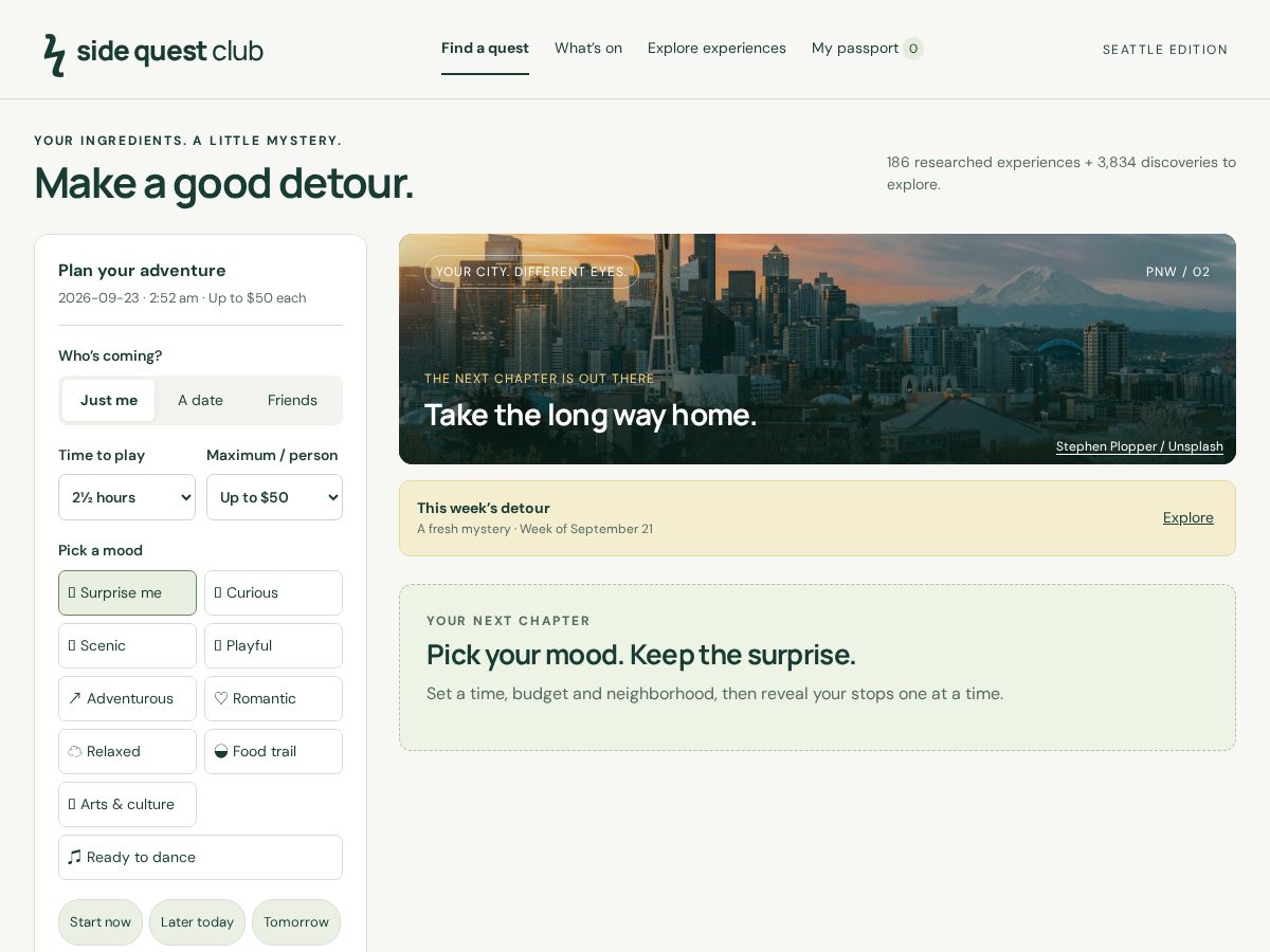 Landing-page snapshot of joinsidequestclub.com