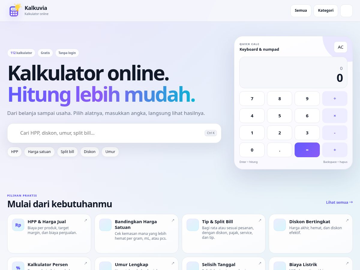 Landing-page snapshot of kalkuvia.com